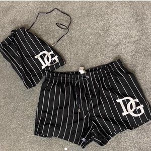 Dolce & Gabbana Men’s Pinstripe Swim Trunks